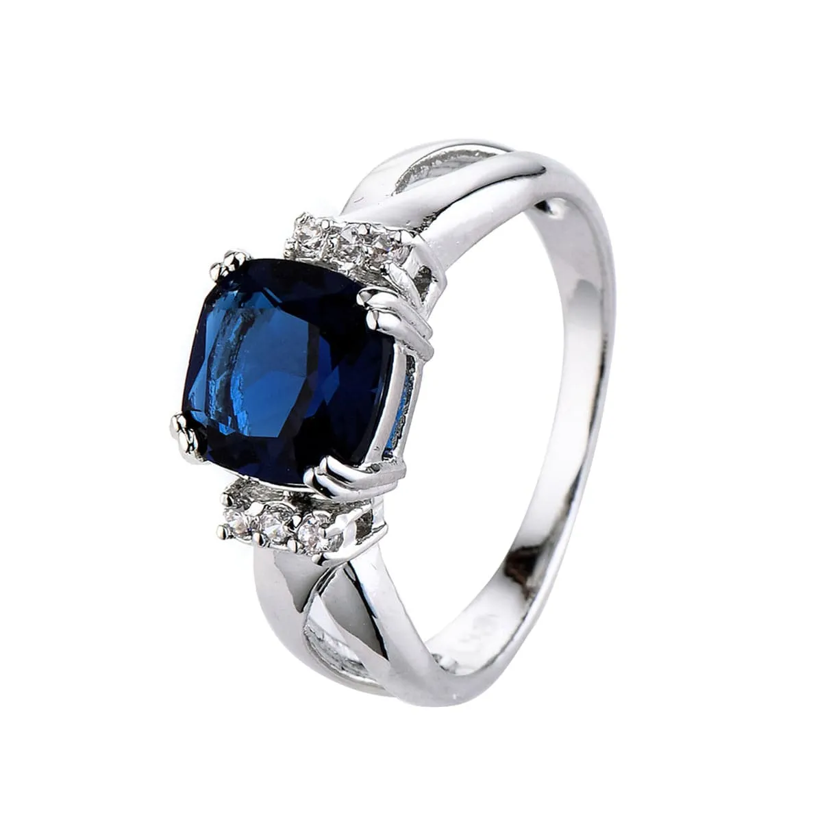 Navy Crystal & Cubic Zirconia Ring