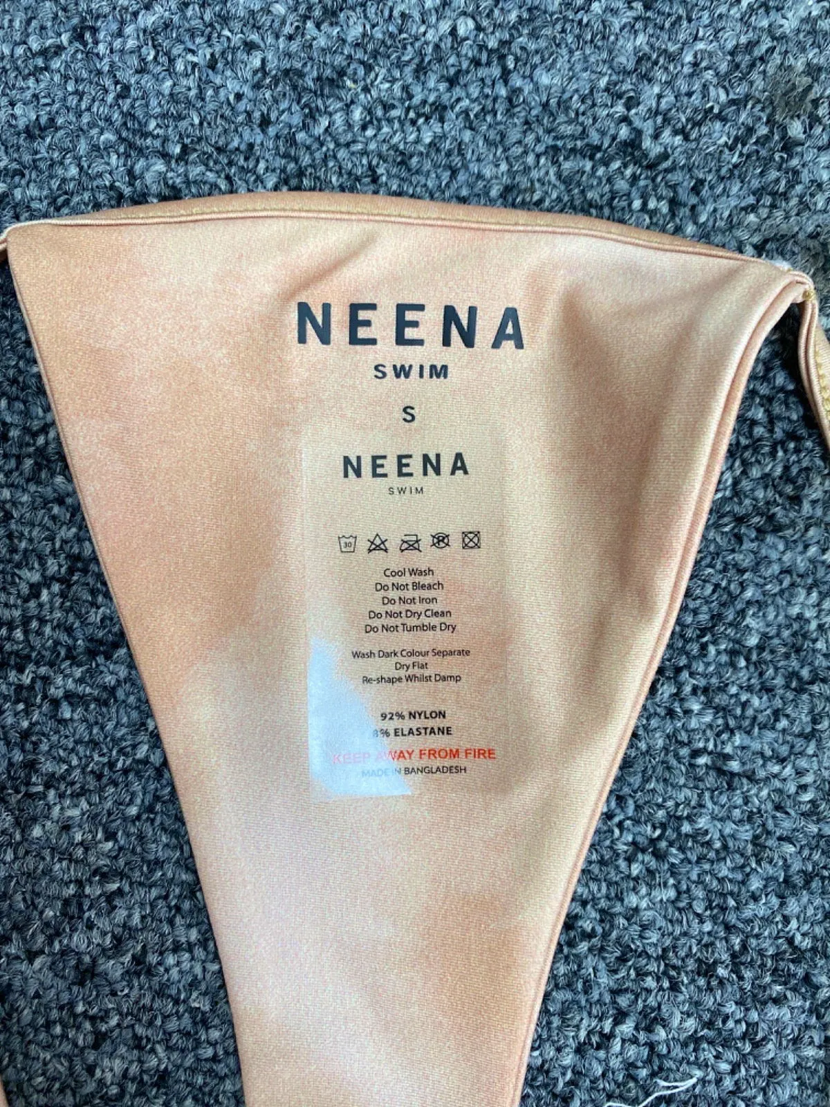 Neena Beige Thong Bottom Swimwear UK S