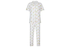 Nest Designs Women's Bamboo Jersey Short Sleeve Button-up PJ Set - The Lion &  The Mouse