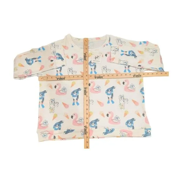 NEW! Aspen Dream Long Sleeve Lounge Wear Top Pool Dogs AOP‎ Soft Women's XL NWT