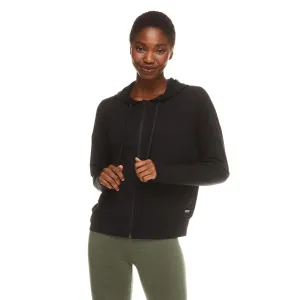 New Athletic Works Women's Drapey-Fit Zip Hoodie, Black, Sz Large!