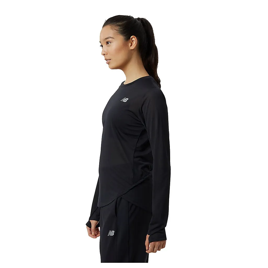 New Balance Accelerate Long Sleeve Top (Womens) - Black