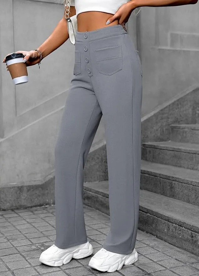 NEW Flexipants - Women's Casual High Waist Stretch Pants, Straight Leg Flexi Pants for Women KHAKI Sz XL