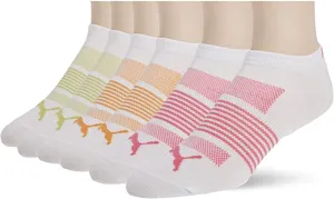 New PUMA Women's 6 Pack Low Cut Socks, shoe size 5-9.5! Includes 2 of each Vibrant colours!