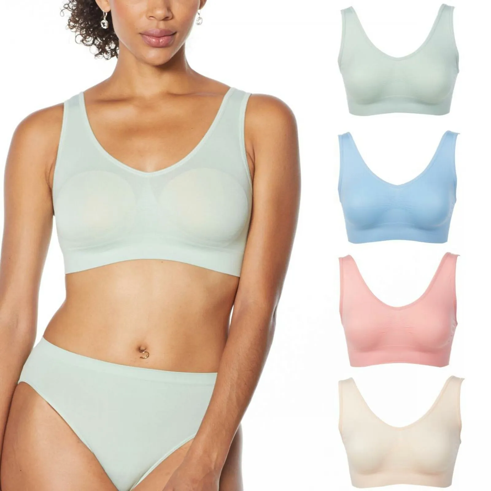 NEW Rhonda Shear Women's LOT OF 4 Seamless Ahh Bras. 700322-NEW Small