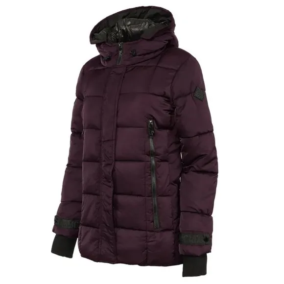 NEW Steve Madden Women's Merlot Hooded Puffer Coat, 2X,