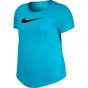 New with tags! Women's Plus Size CHLORINE BLUE GLACIER NIKE Dri-FIT Training Swoosh Logo Tee, Sz 2X!