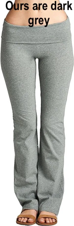 New Women's George Yoga Pant with fold over waist in Dark Heathered Grey, Sz 1X