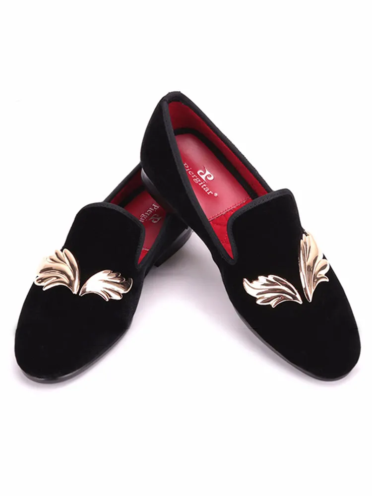 New women's handmade leaf metal buckle loafers European and American big-name trendy slip-on large size slip-on shoes
