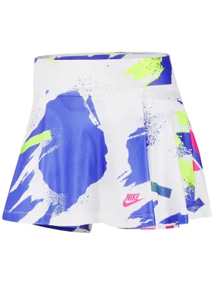 Nike Women's Challenge Court Slam Skirt (White/Sapphire/Hot Lime/Pink Foil)
