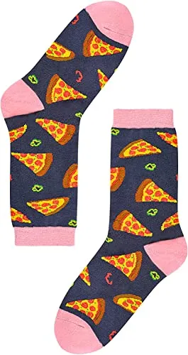 Novelty Pizza Gifts for Women, Anniversary Gift for Her, Funny Food Socks, Women's Pizza Socks, Gift for Mom, Funny Pizza Socks for Pizza Lovers