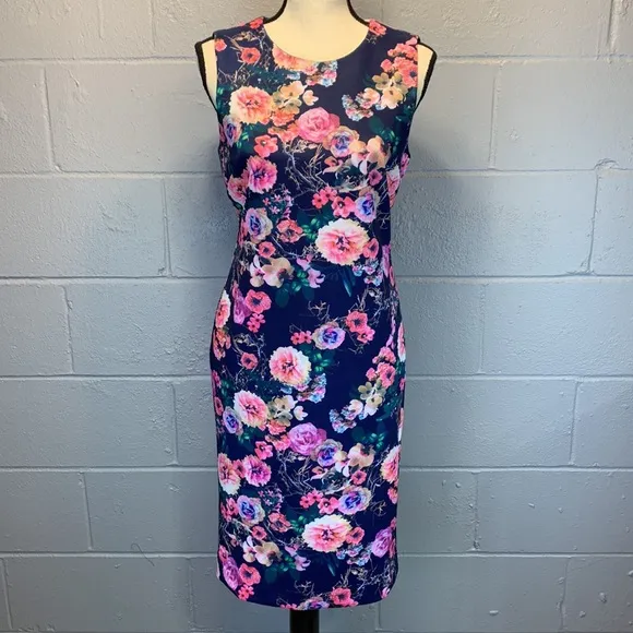 NWT Carmen Marc Valvo Floral Sheath Dress-Women's Size 4‎