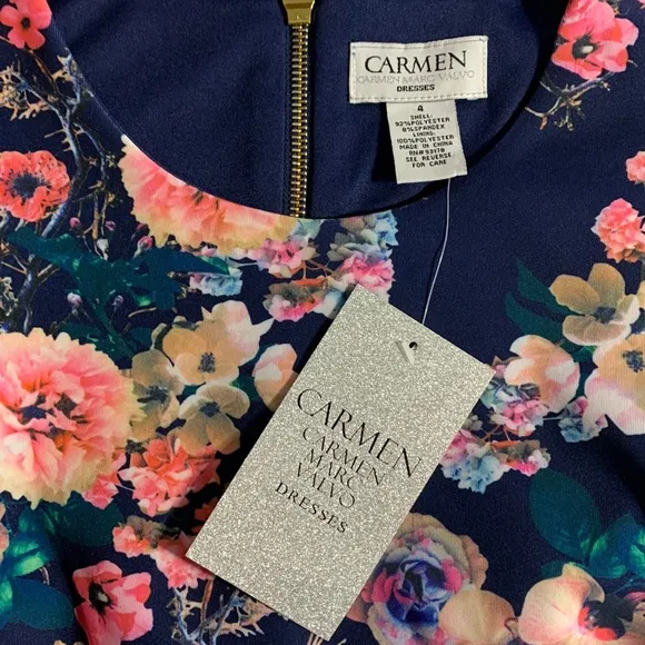 NWT Carmen Marc Valvo Floral Sheath Dress-Women's Size 4‎