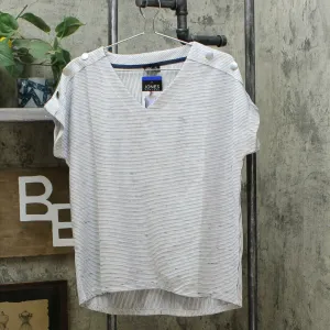NWT Jones New York Women's V-Neck Textured Popover Top. 1400364 M