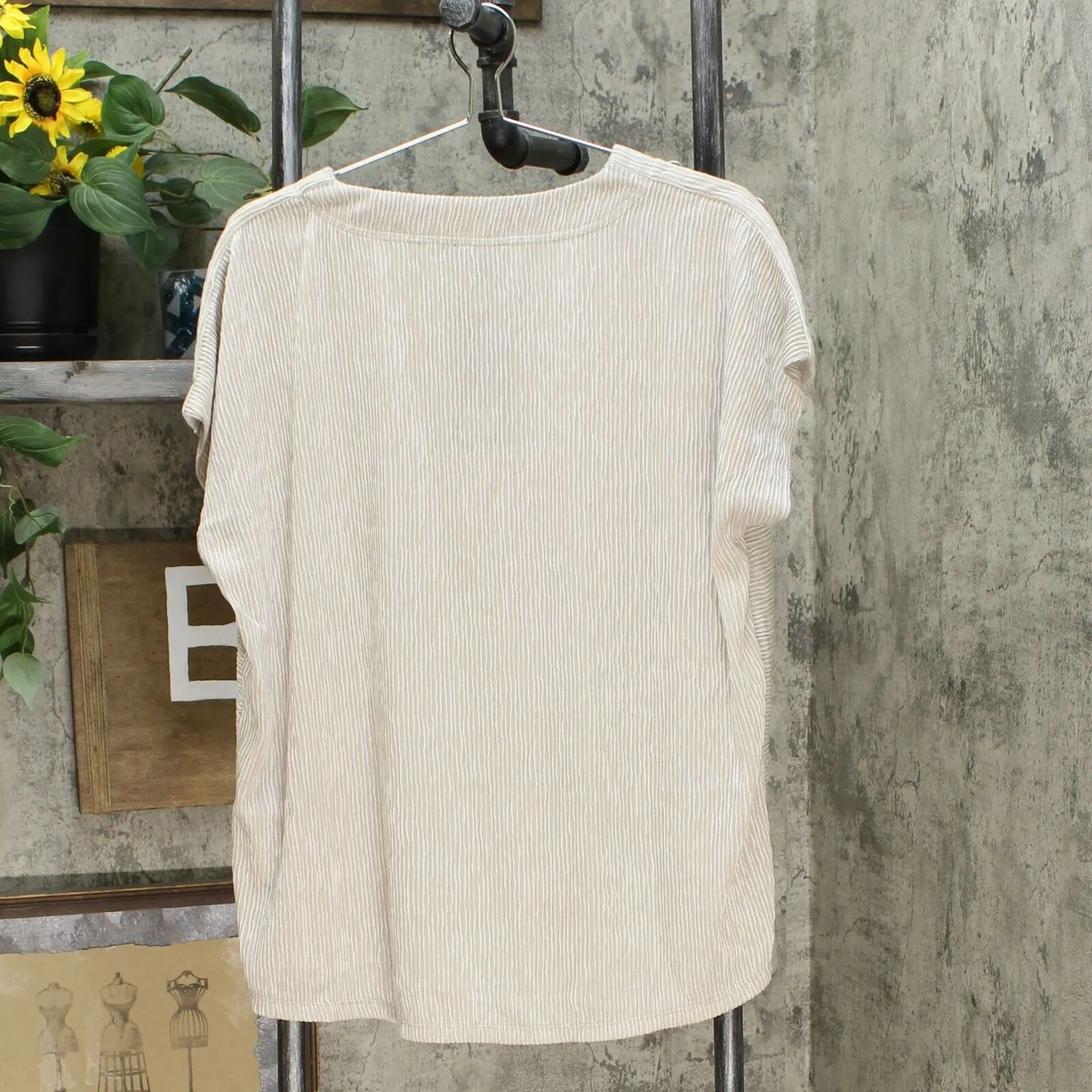 NWT Jones New York Women's V-Neck Textured Popover Top. 1400364 M