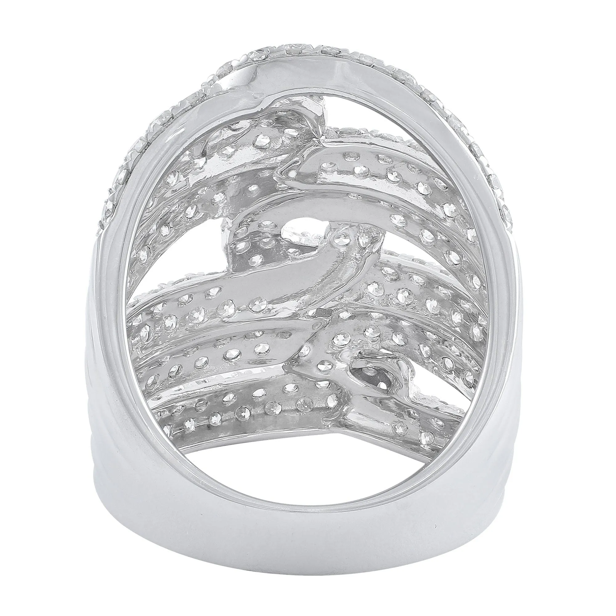 Odelia 18kt White Gold Diamond Knotted Ring