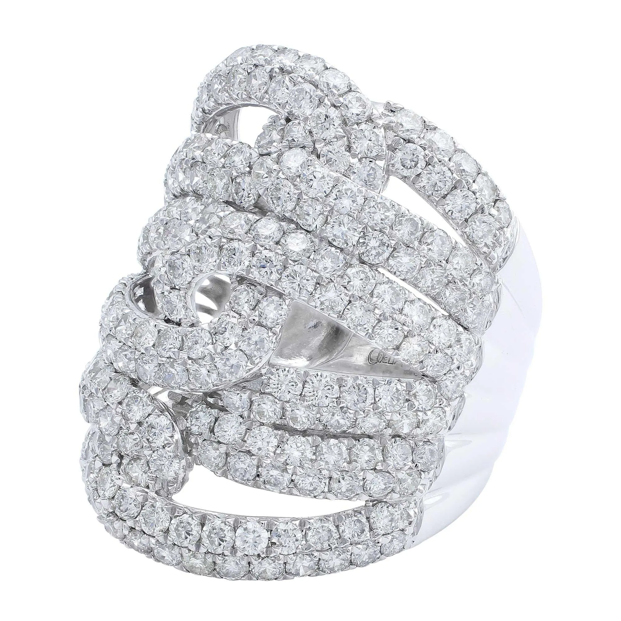 Odelia 18kt White Gold Diamond Knotted Ring