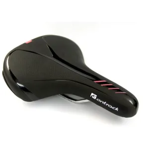On Track Saddle Womens Gel Moulded Black/Fluro Pink Base Cut