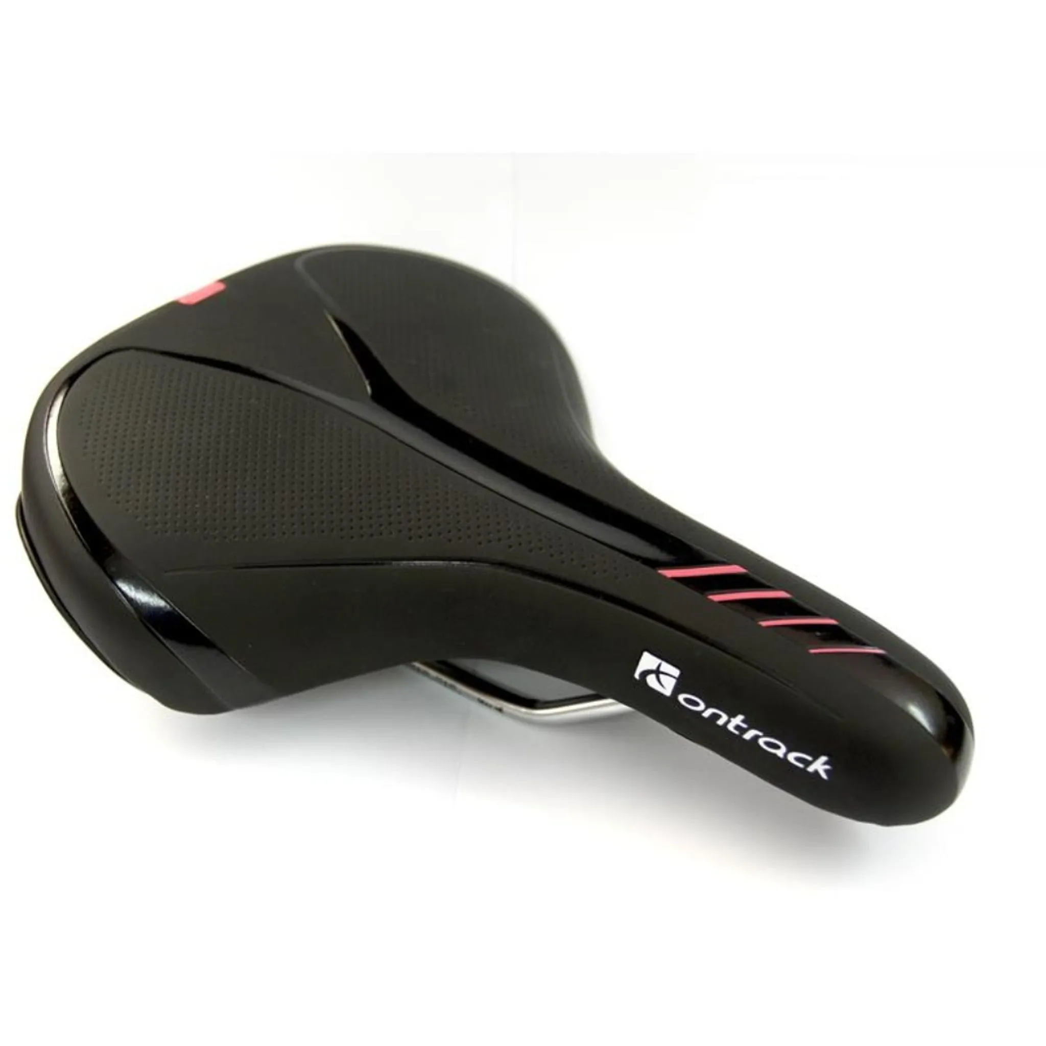 On Track Saddle Womens Gel Moulded Black/Fluro Pink Base Cut