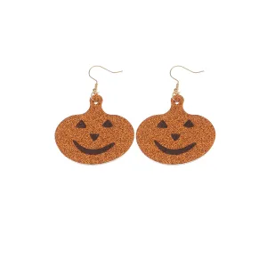 Orange Polystyrene & 18K Gold-Plated Glitter Pumpkin Drop Earrings