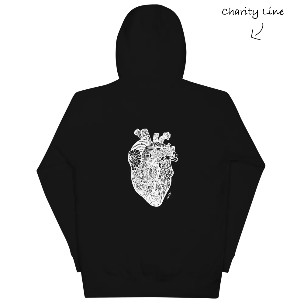 Paper Cut Heart  Women's Black Hoodie