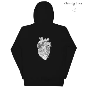 Paper Cut Heart  Women's Black Hoodie