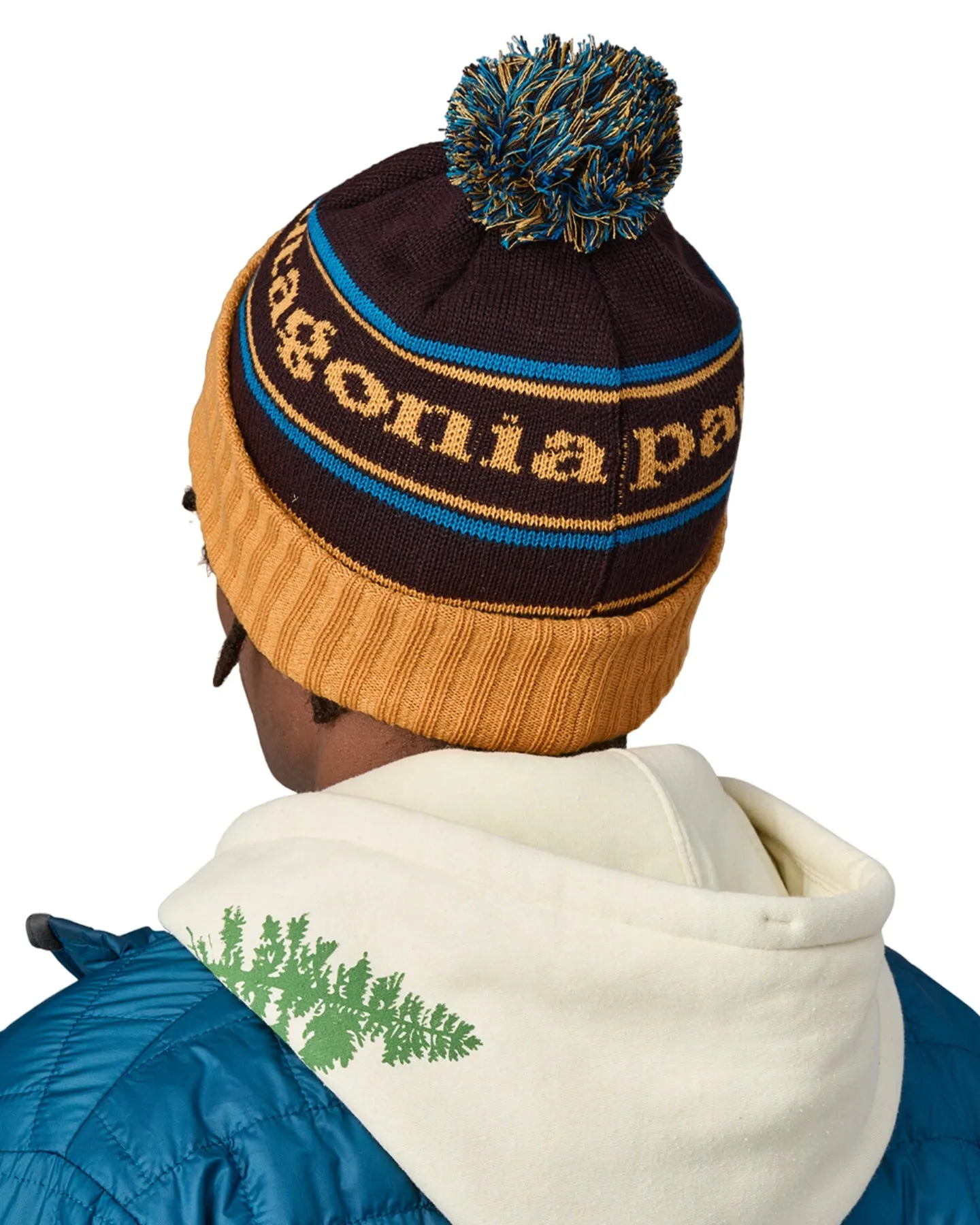 Patagonia Powder Town Beanie  - Park Stripe: Dried Mango