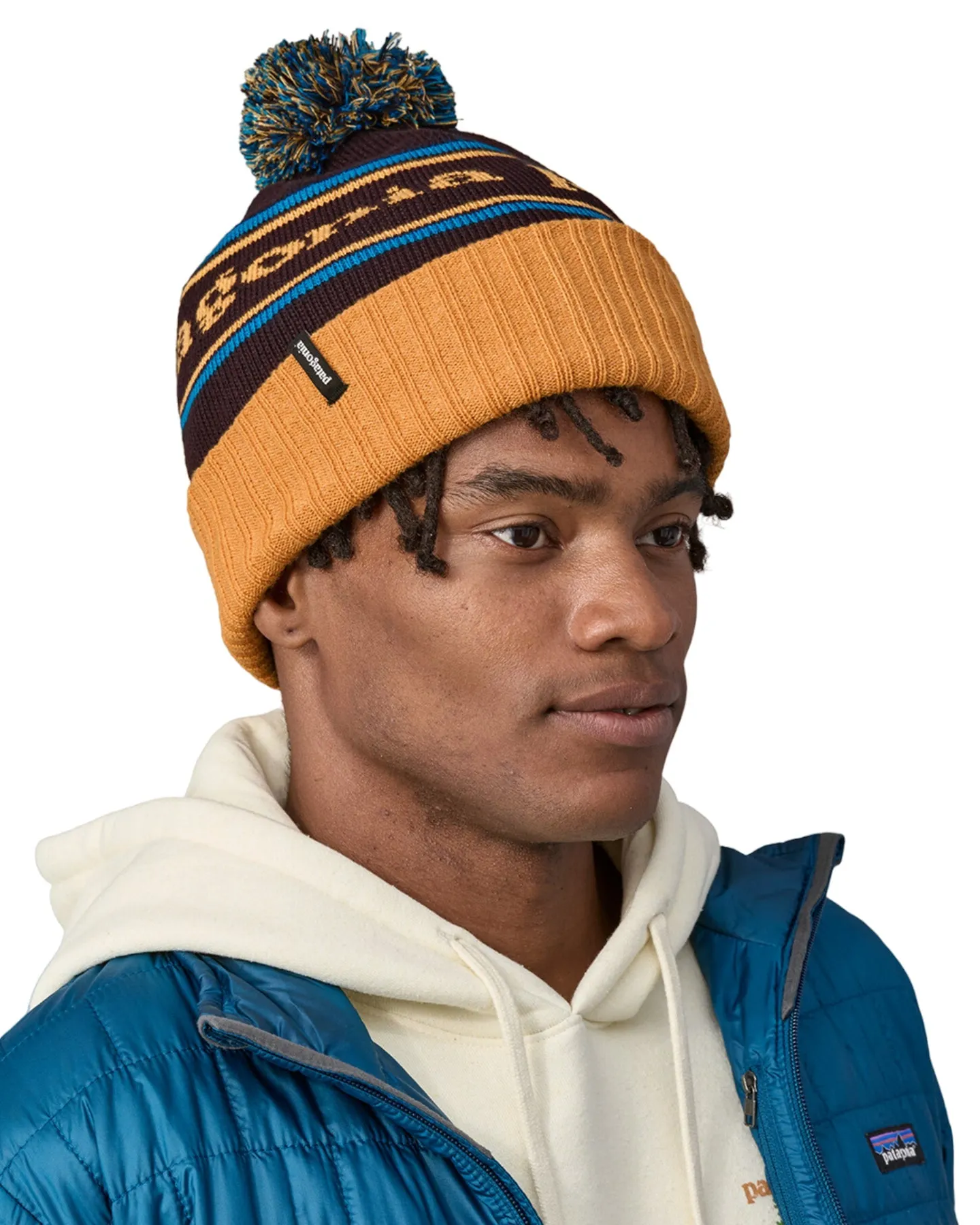 Patagonia Powder Town Beanie  - Park Stripe: Dried Mango