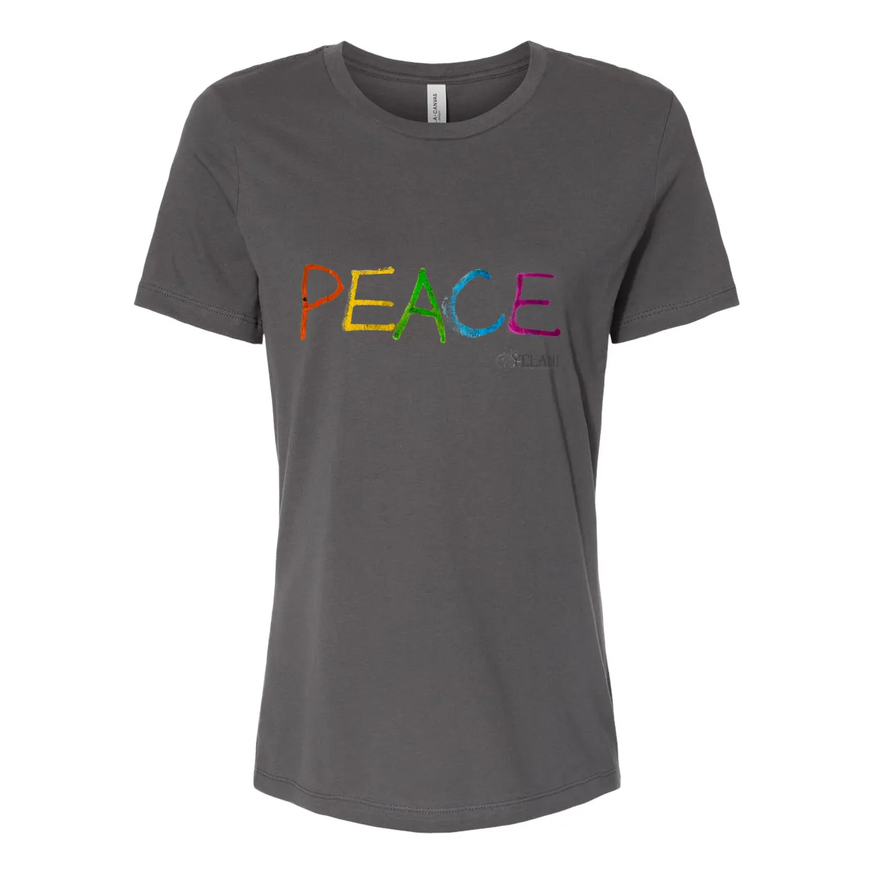 PEACE Women's Relaxed Jersey Tee – Colorful Peace Message Shirt