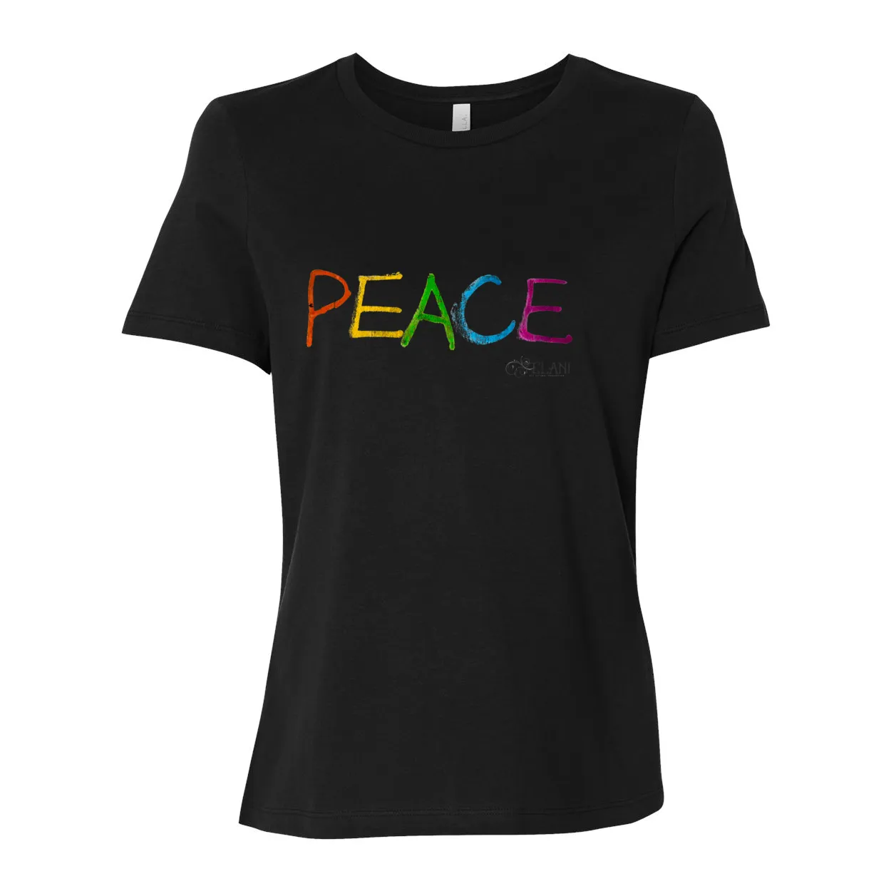 PEACE Women's Relaxed Jersey Tee – Colorful Peace Message Shirt