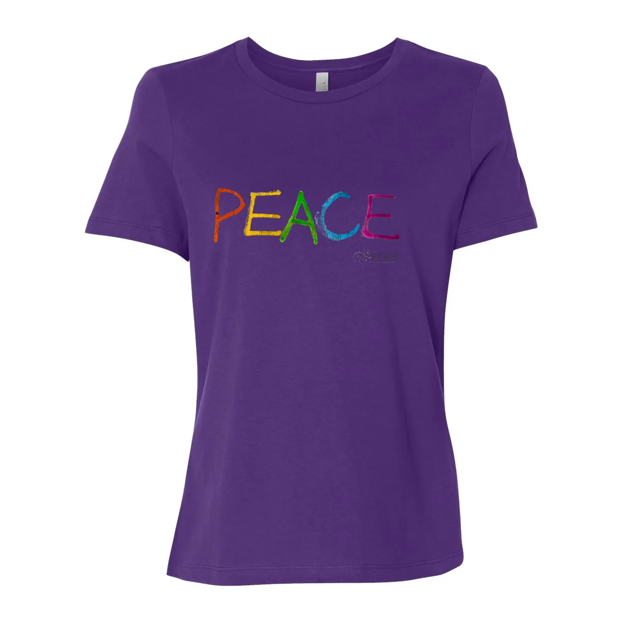 PEACE Women's Relaxed Jersey Tee – Colorful Peace Message Shirt