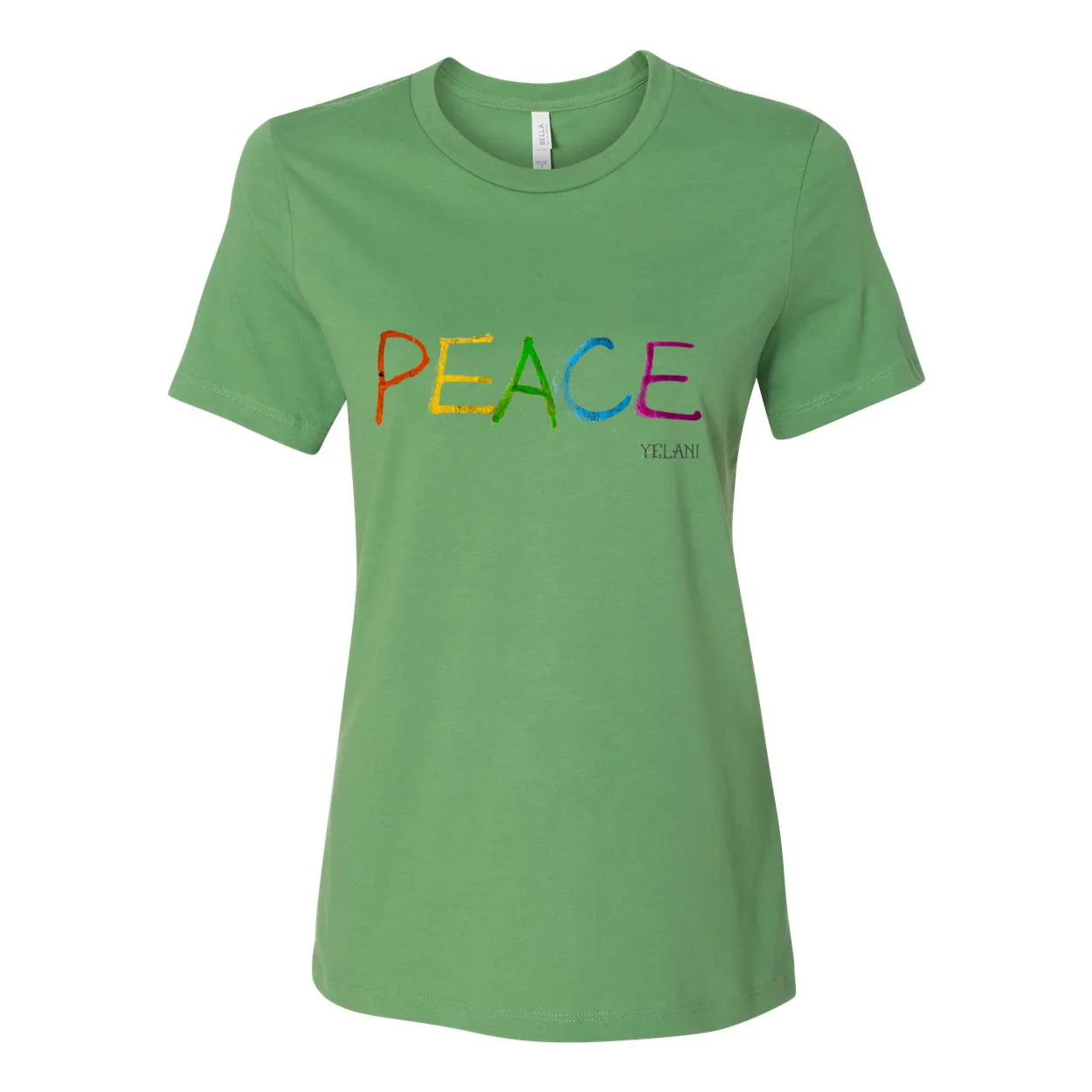 PEACE Women's Relaxed Jersey Tee – Colorful Peace Message Shirt