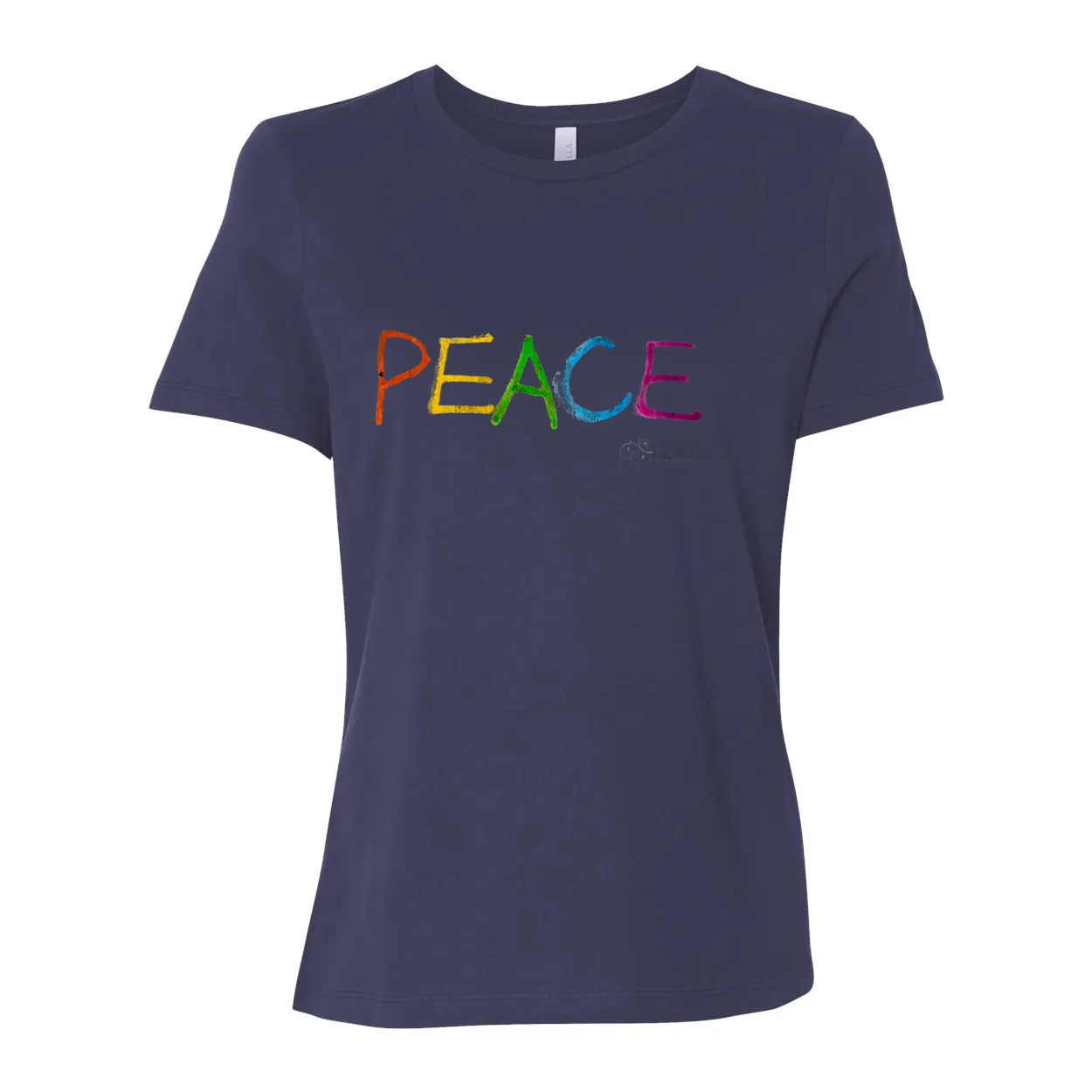 PEACE Women's Relaxed Jersey Tee – Colorful Peace Message Shirt