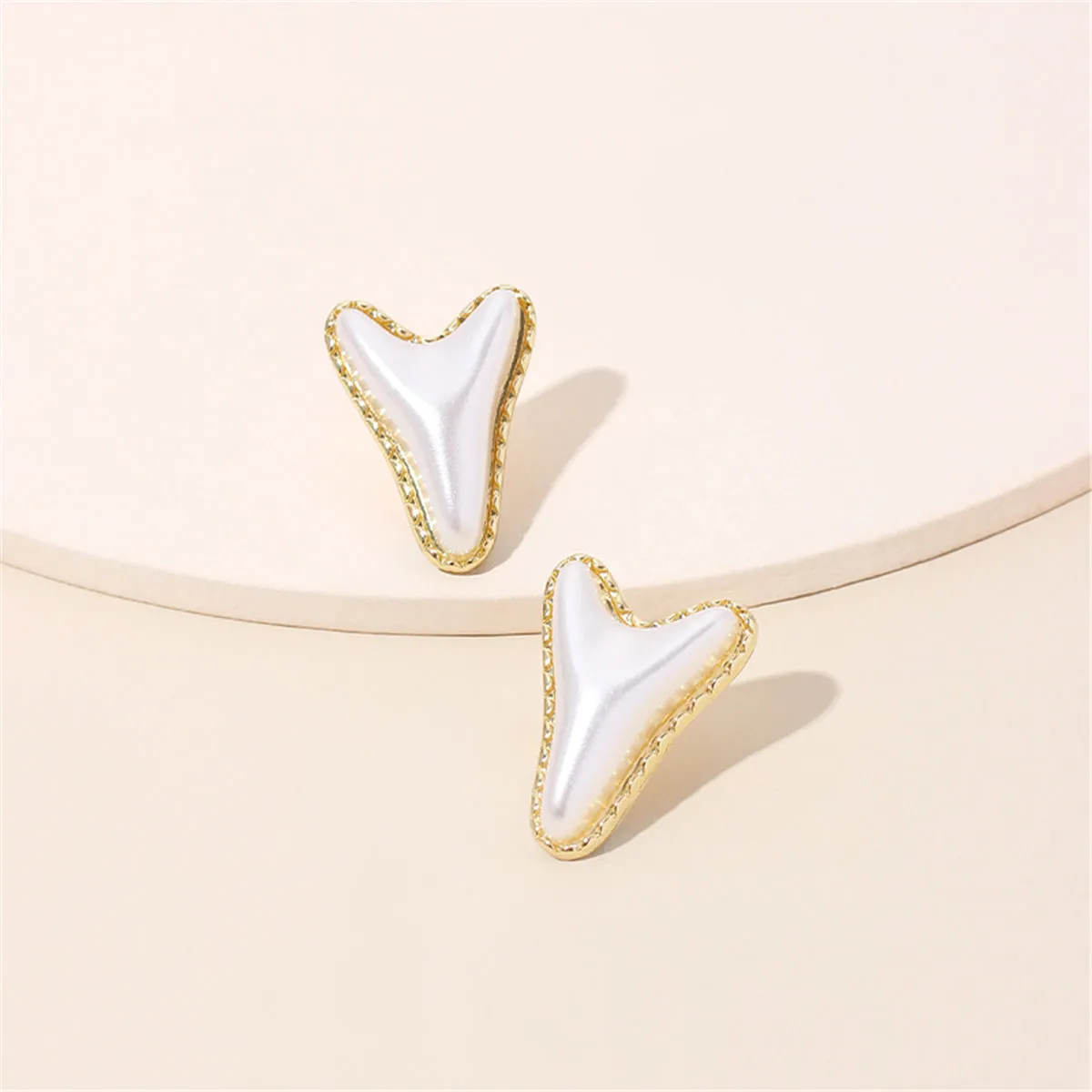 Pearl & 18K Gold-Plated Arrow Stud Earrings
