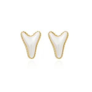 Pearl & 18K Gold-Plated Arrow Stud Earrings