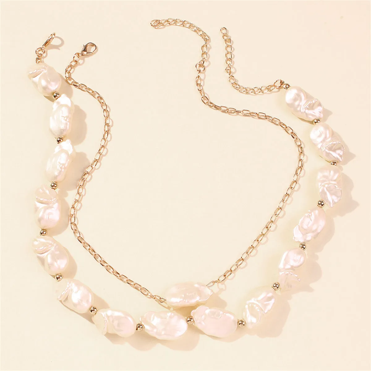 Pearl & 18K Gold-Plated Beaded Necklace Set