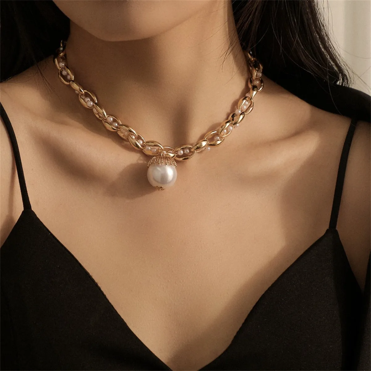 Pearl & 18K Gold-Plated Crossing Twine Choker Necklace