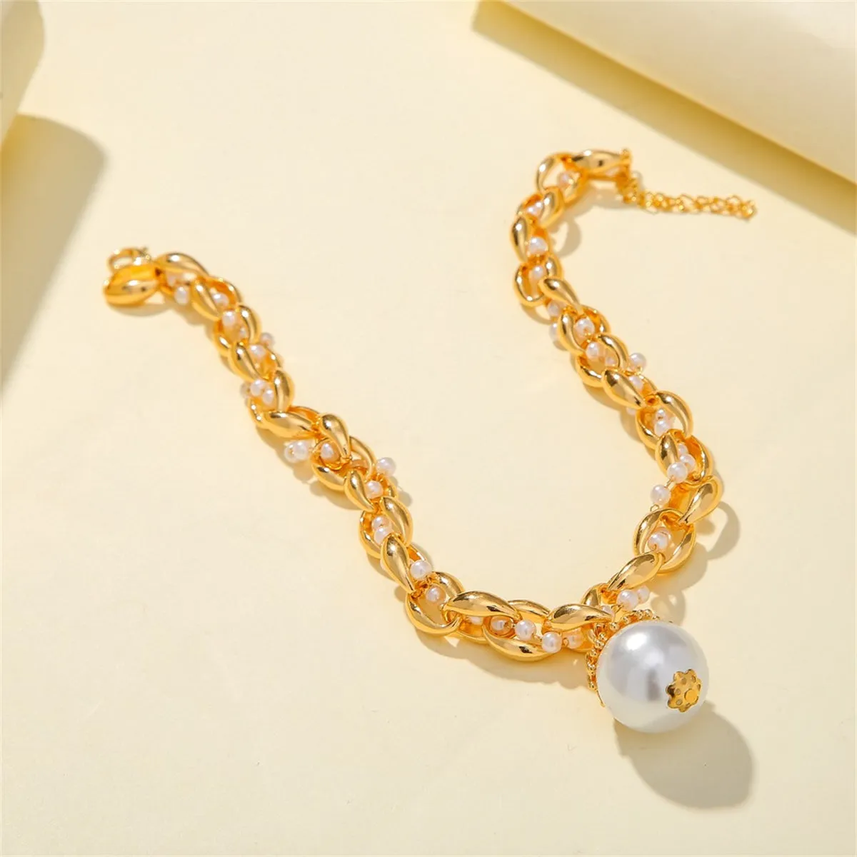 Pearl & 18K Gold-Plated Crossing Twine Choker Necklace