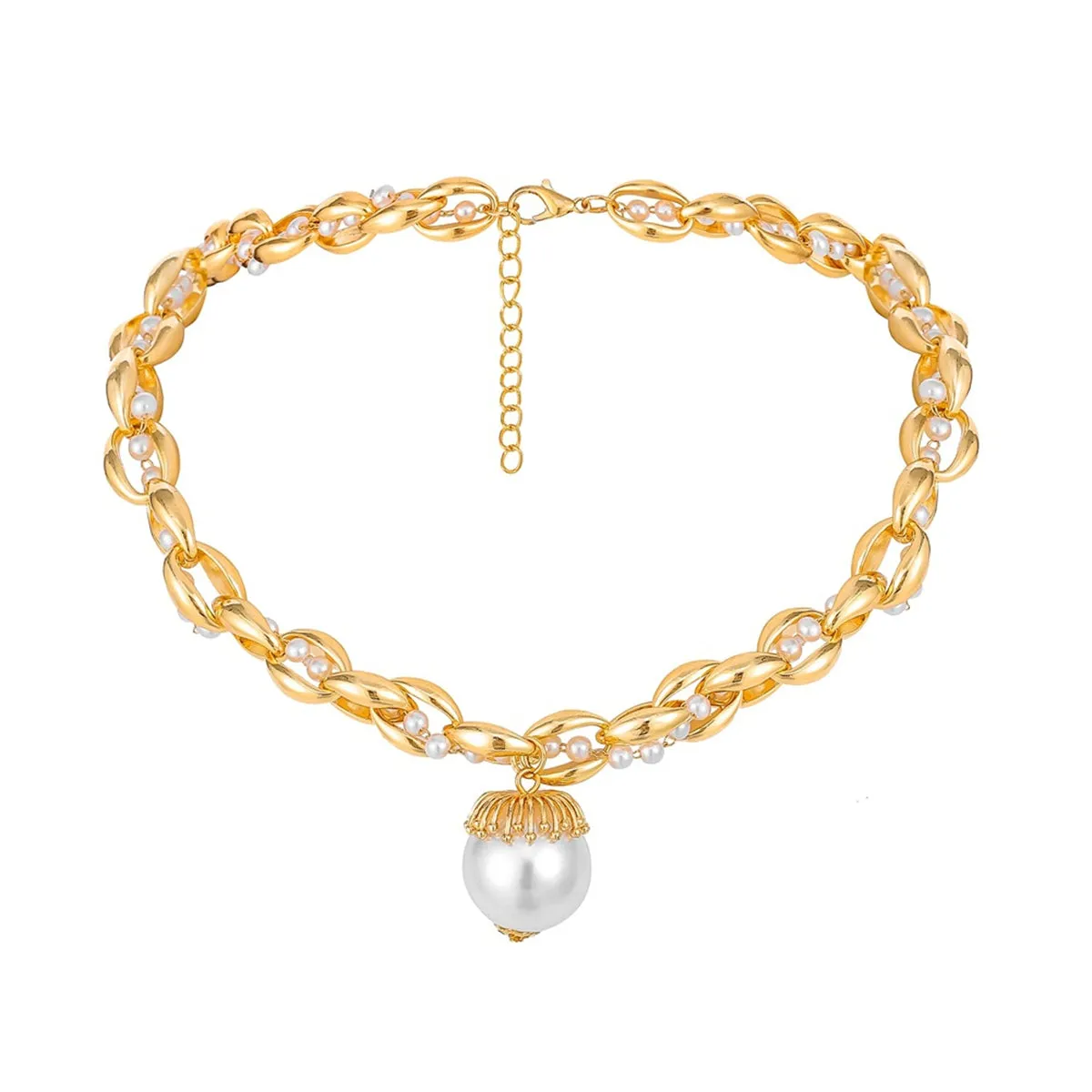 Pearl & 18K Gold-Plated Crossing Twine Choker Necklace