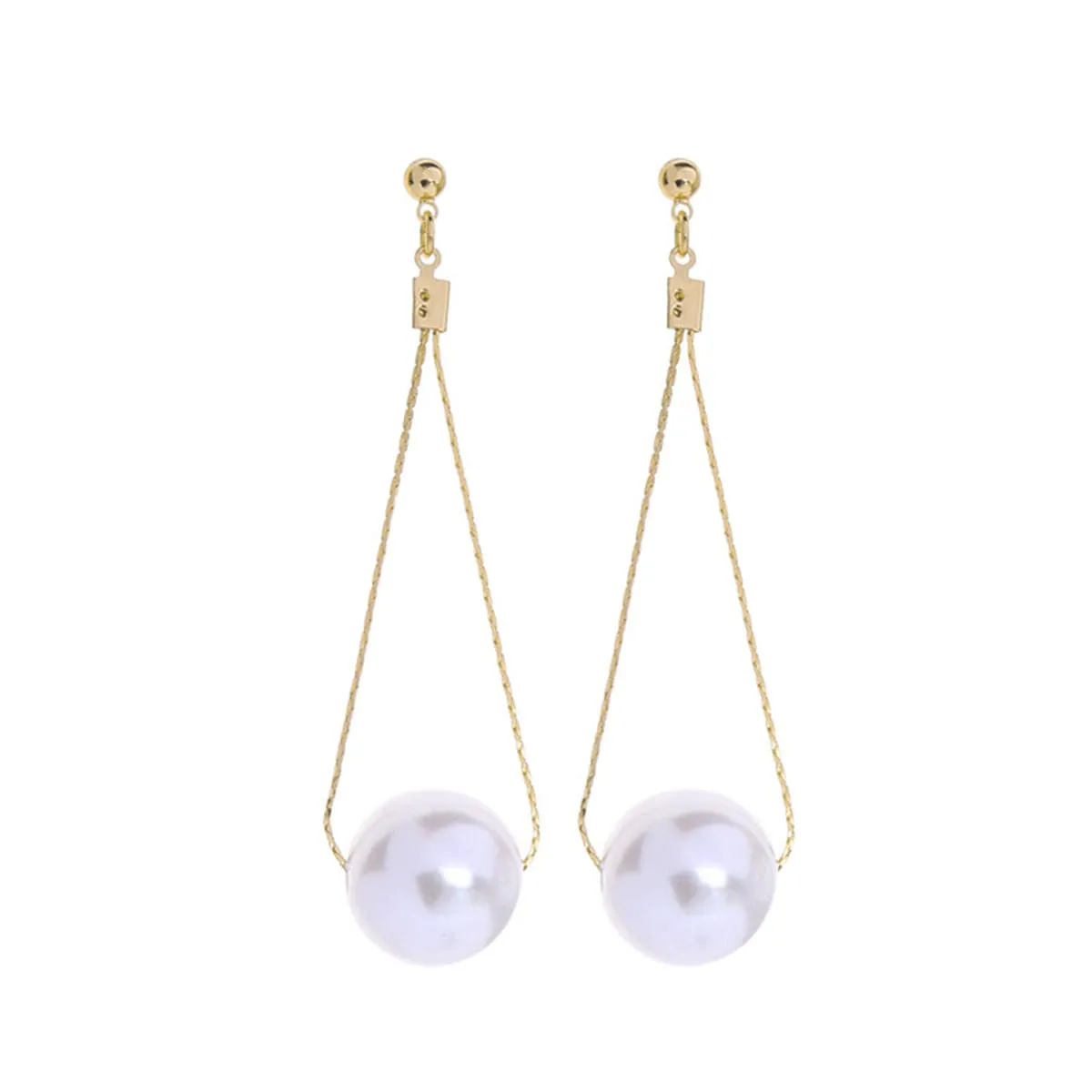 Pearl & 18K Gold-Plated Open Teardrop Earrings