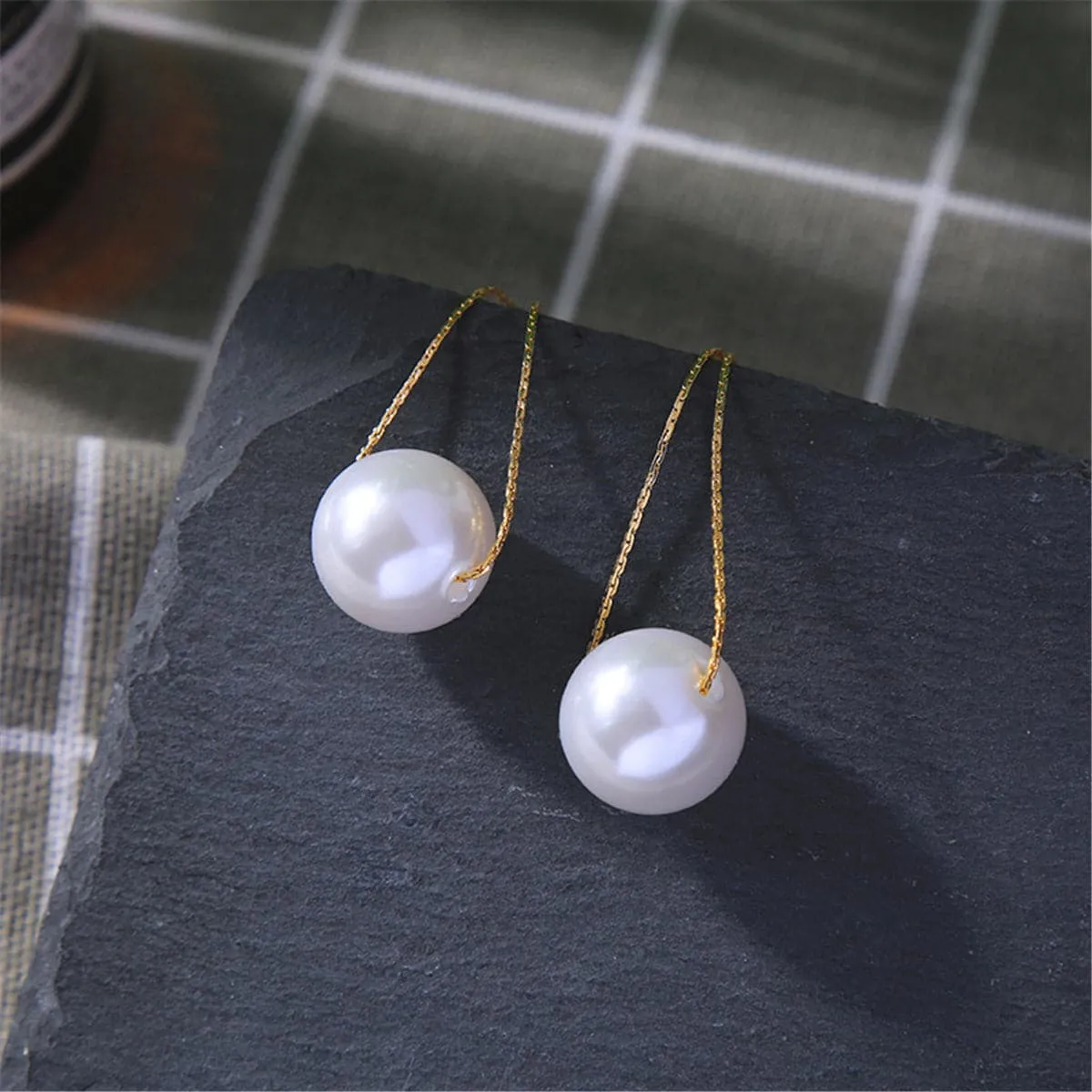 Pearl & 18K Gold-Plated Open Teardrop Earrings