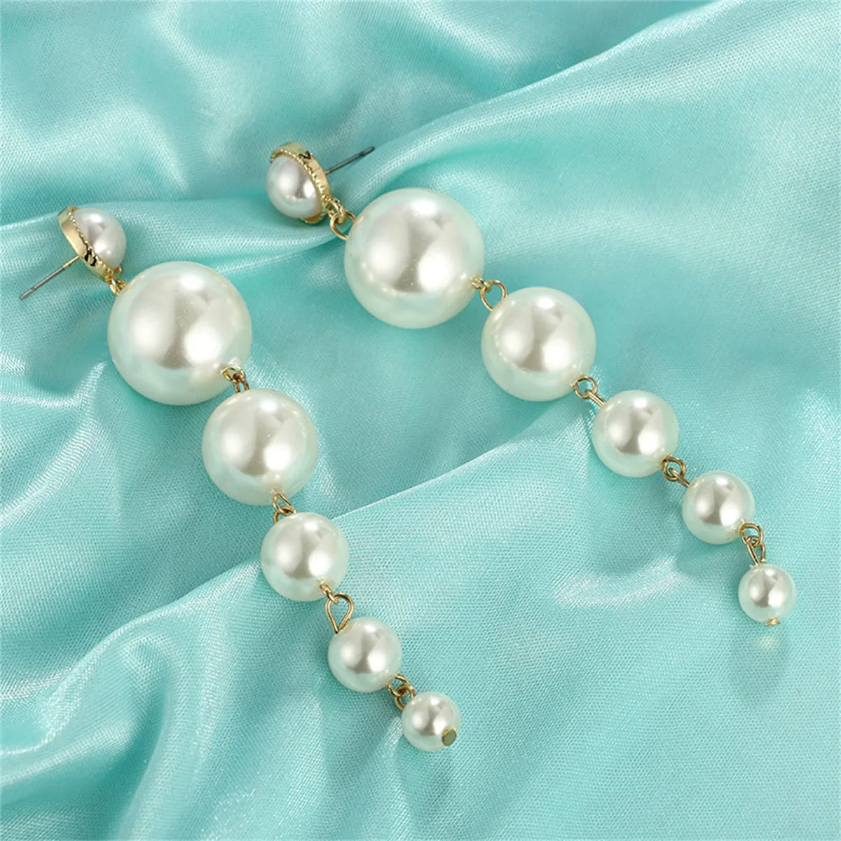 Pearl & 18K Gold-Plated Six-Tier Sphere Drop Earrings