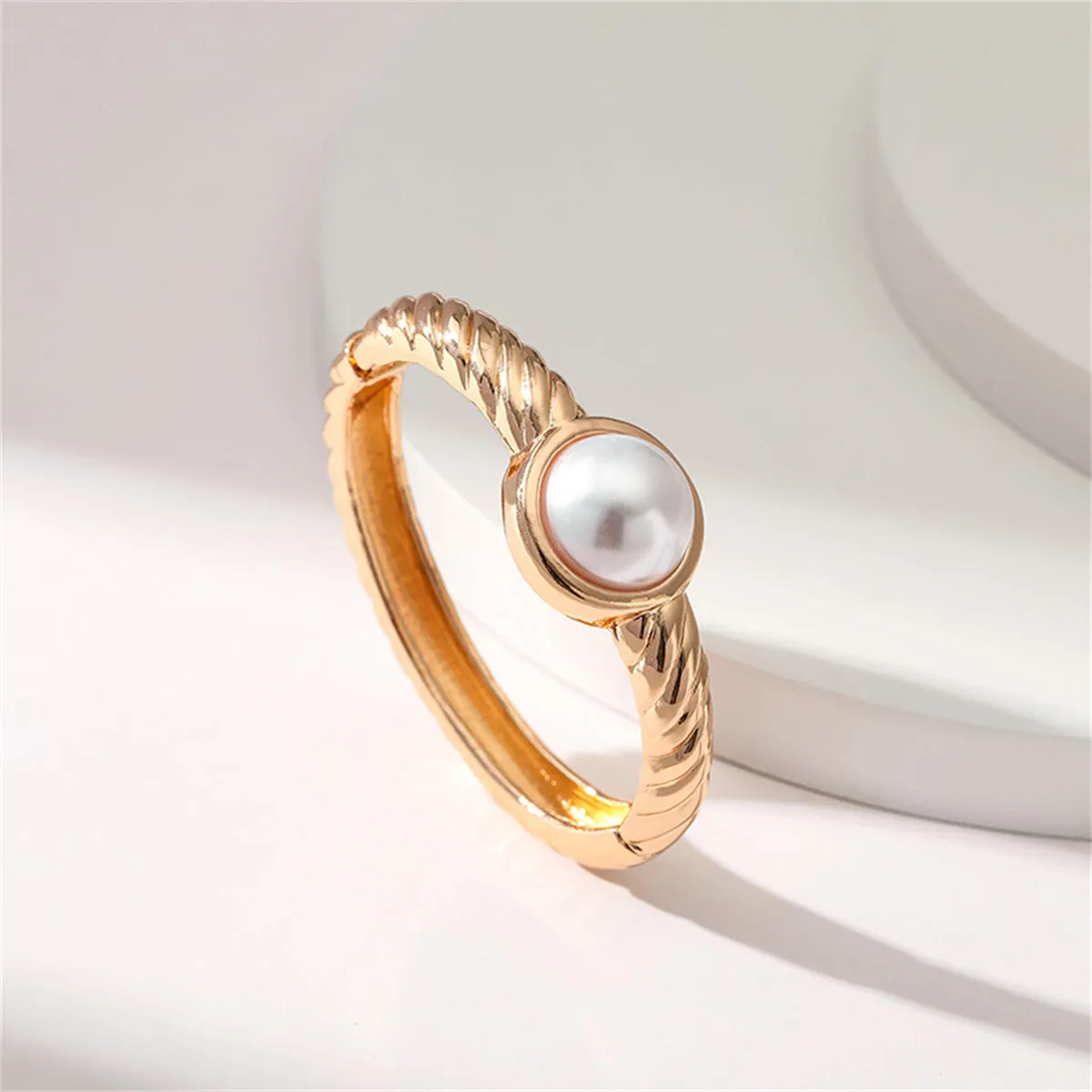 Pearl & 18K Gold-Plated Twine Bangle