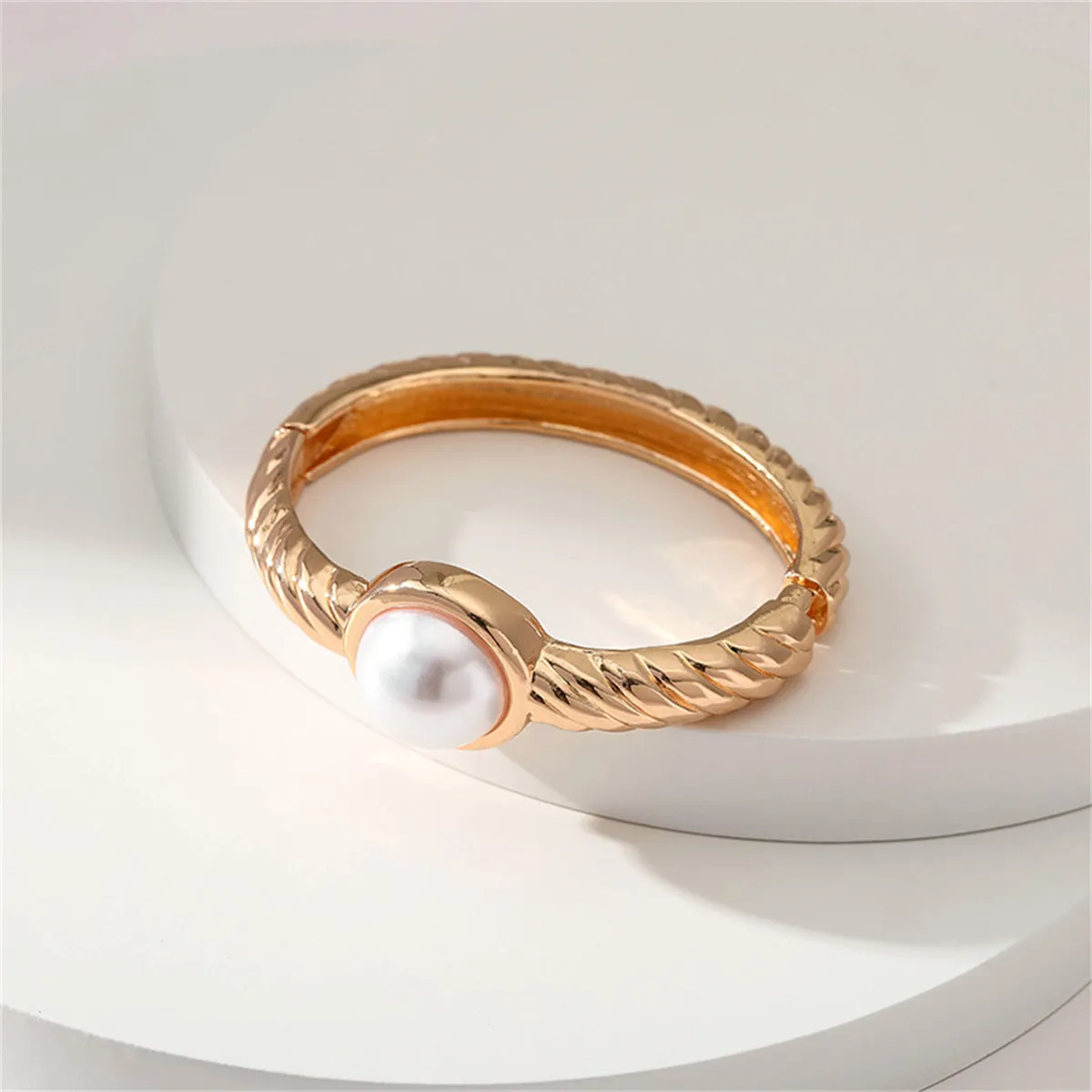 Pearl & 18K Gold-Plated Twine Bangle