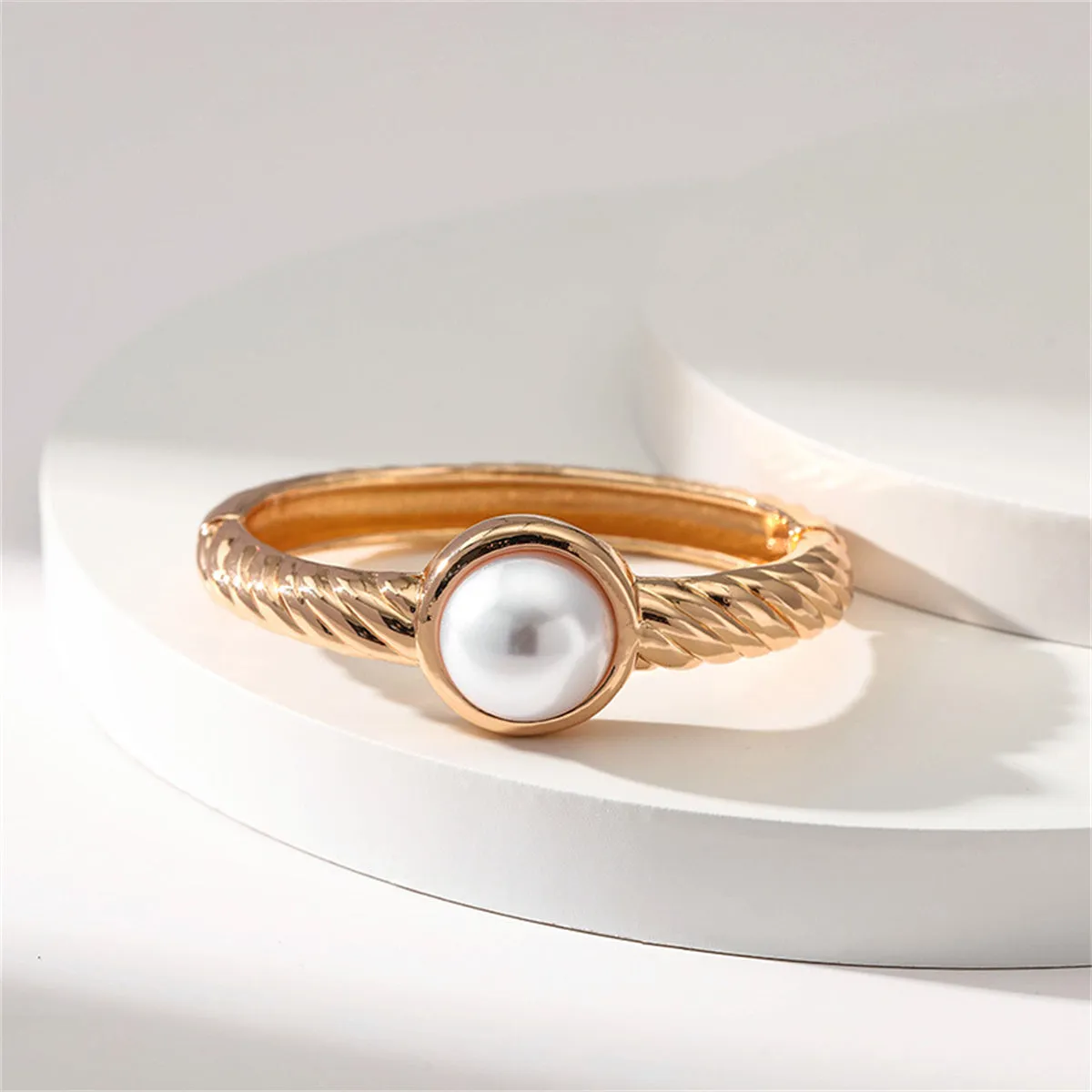Pearl & 18K Gold-Plated Twine Bangle