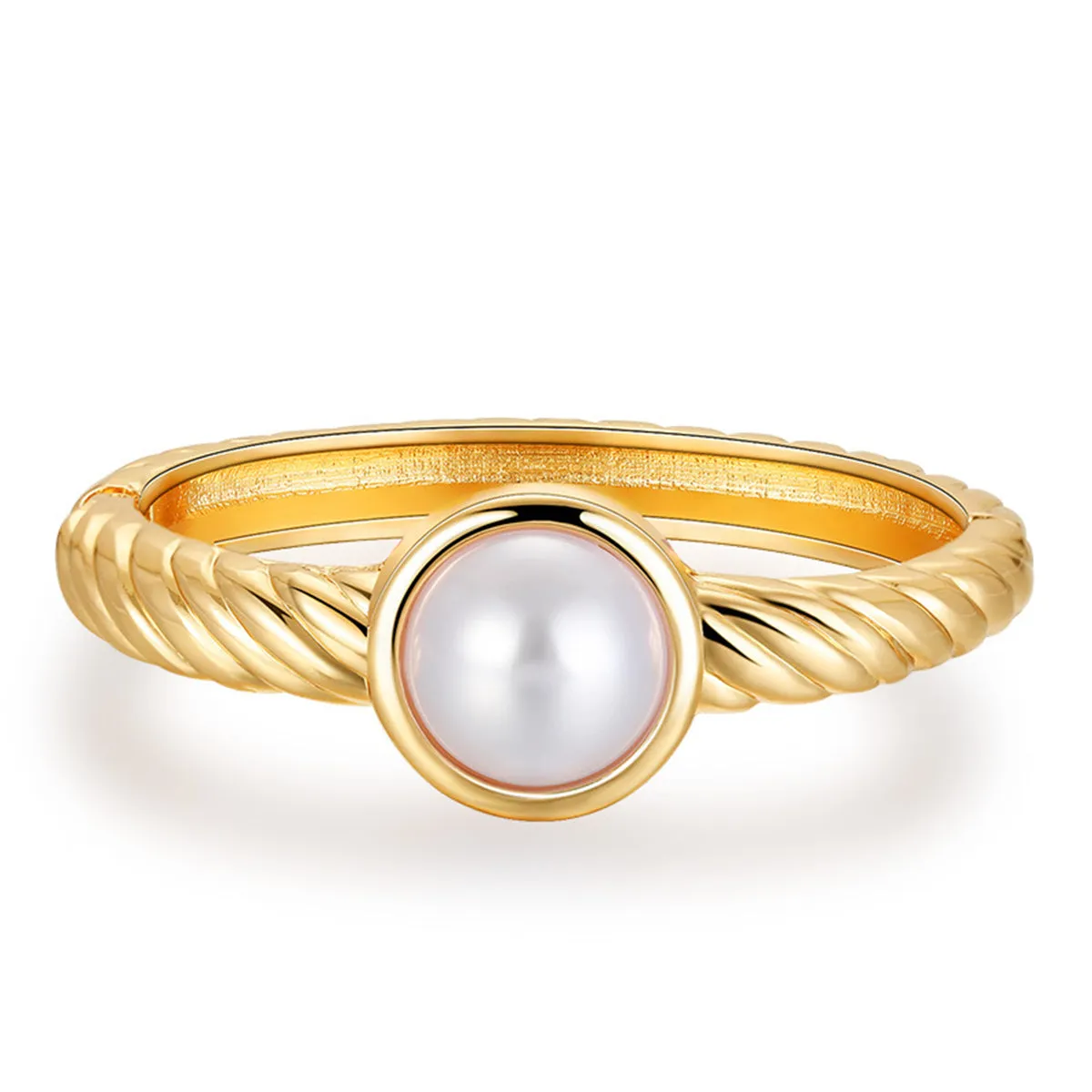 Pearl & 18K Gold-Plated Twine Bangle