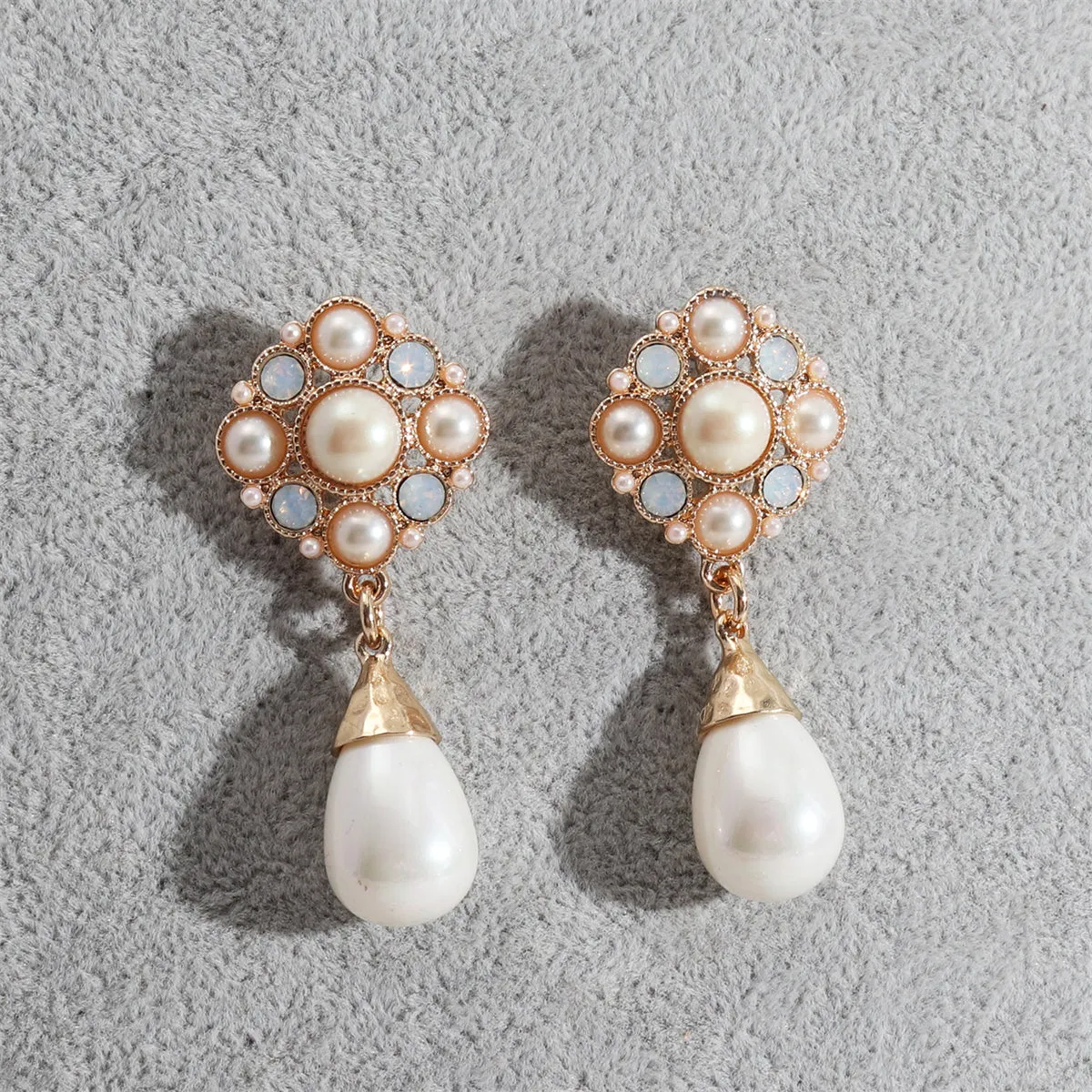 Pearl & Cubic Zirconia 18K Gold-Plated Drop Earrings