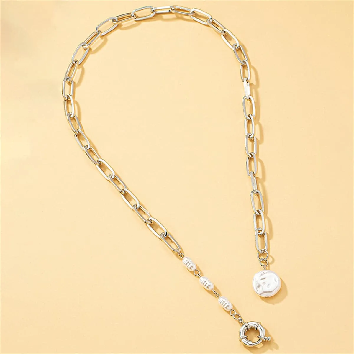 Pearl & Silver-Plated Pendant Necklace