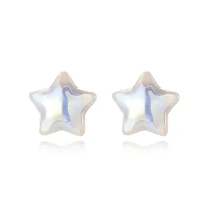 Pearl & Silver-Plated Star Stud Earrings
