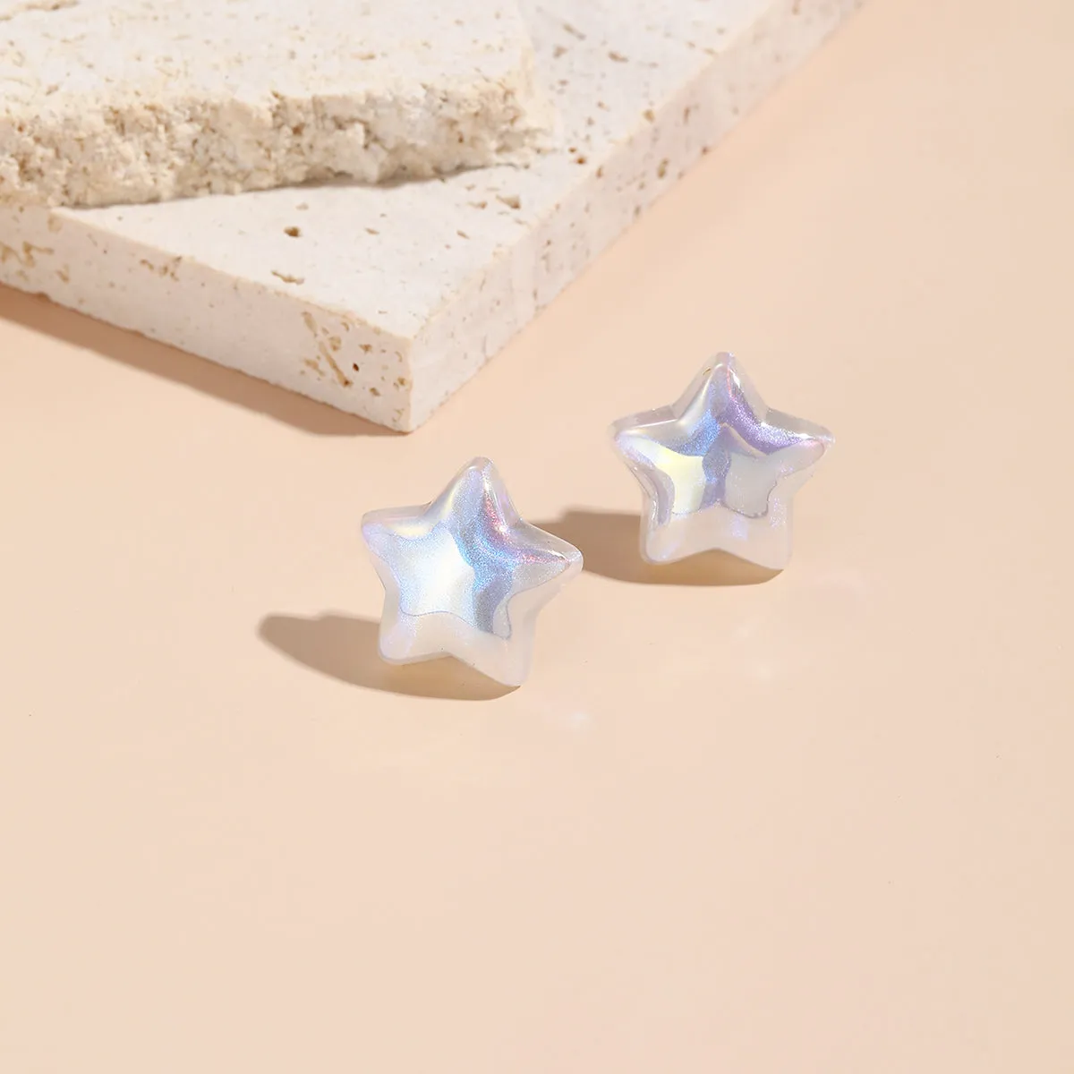 Pearl & Silver-Plated Star Stud Earrings